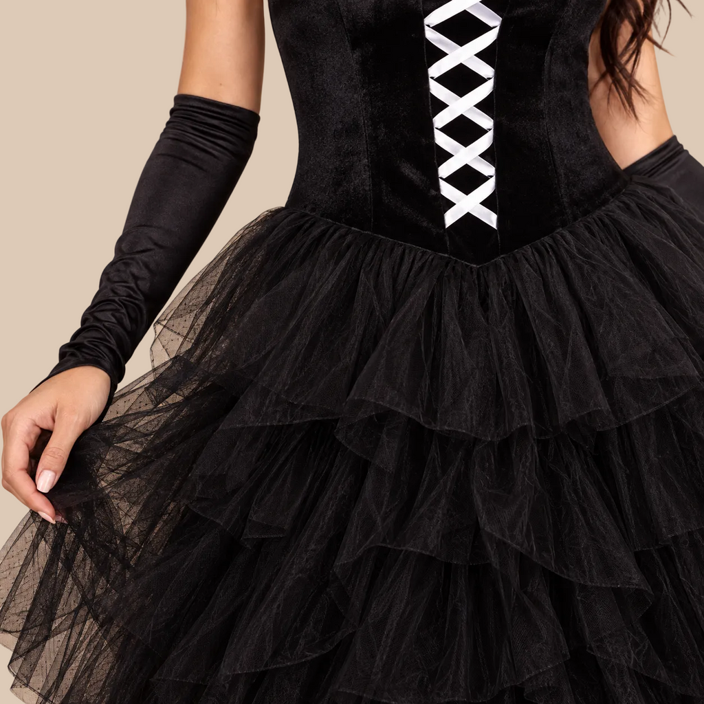 Women’s Black Lace-Up Witch Halloween Dress