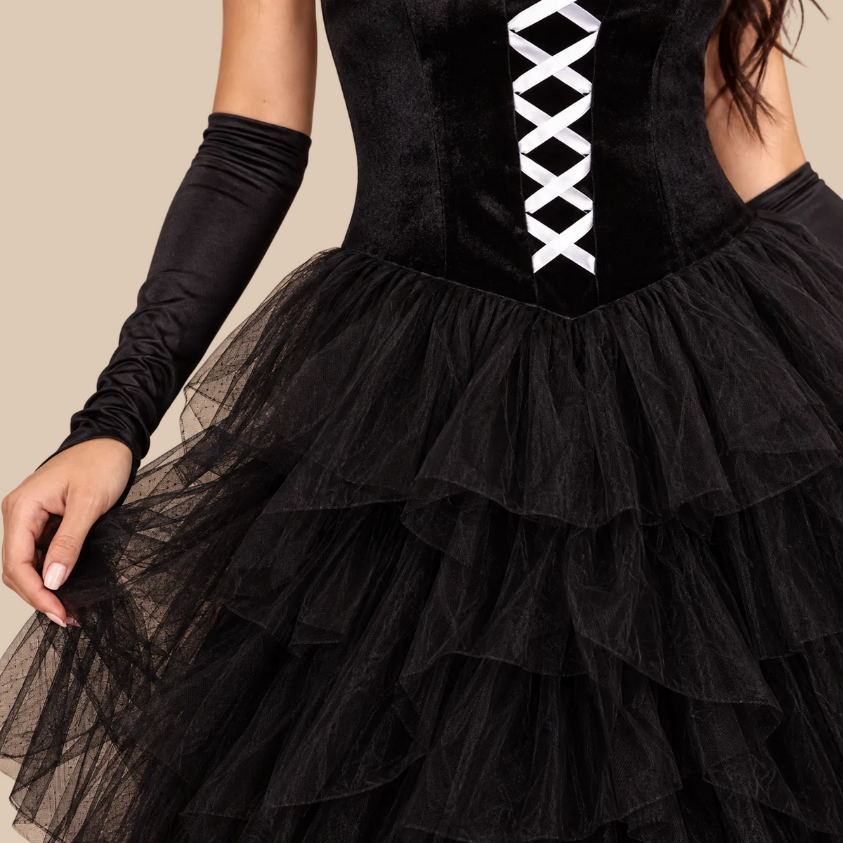 Women’s Black Lace-Up Witch Halloween Dress
