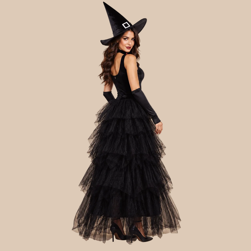Women’s Black Lace-Up Witch Halloween Dress