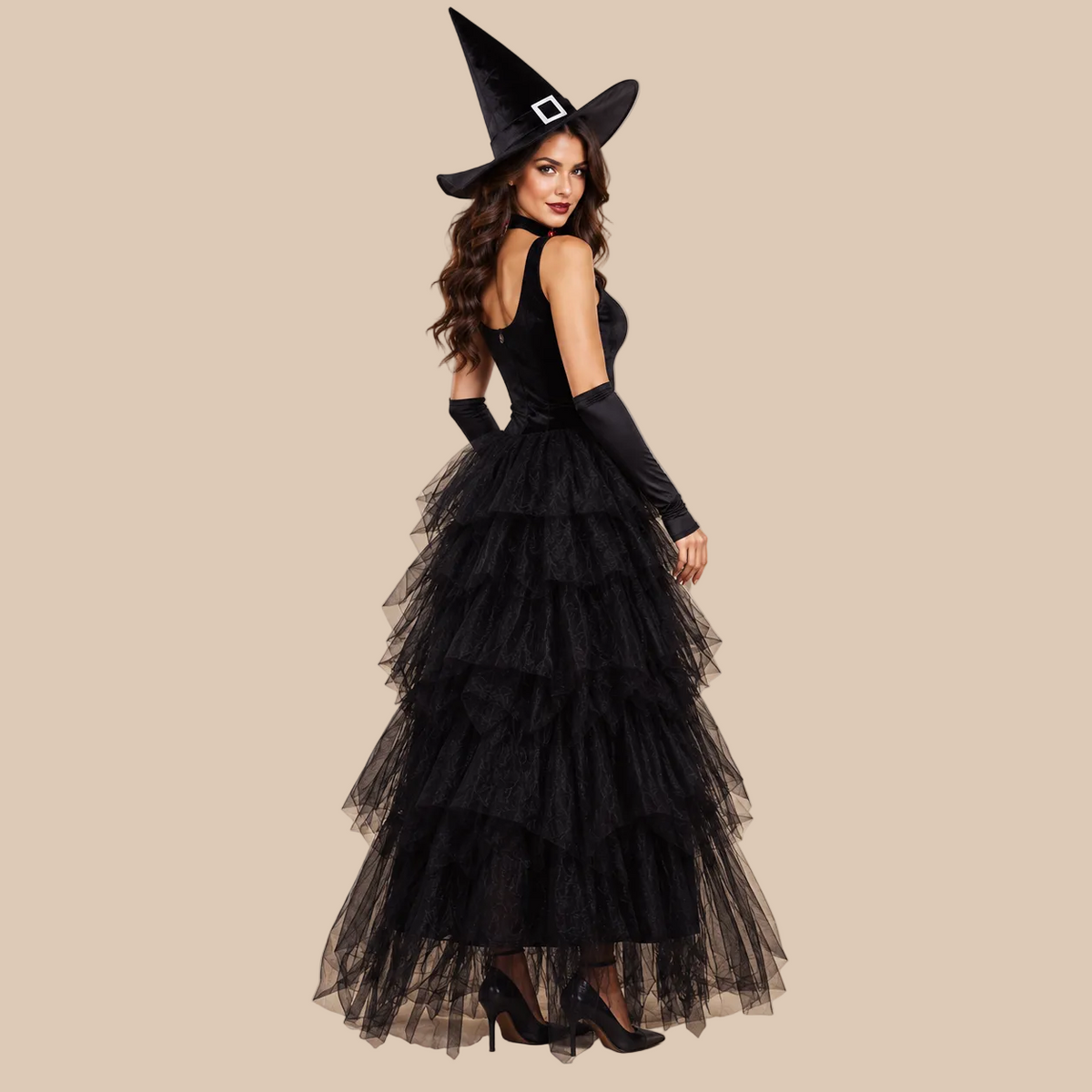 Women’s Black Lace-Up Witch Halloween Dress