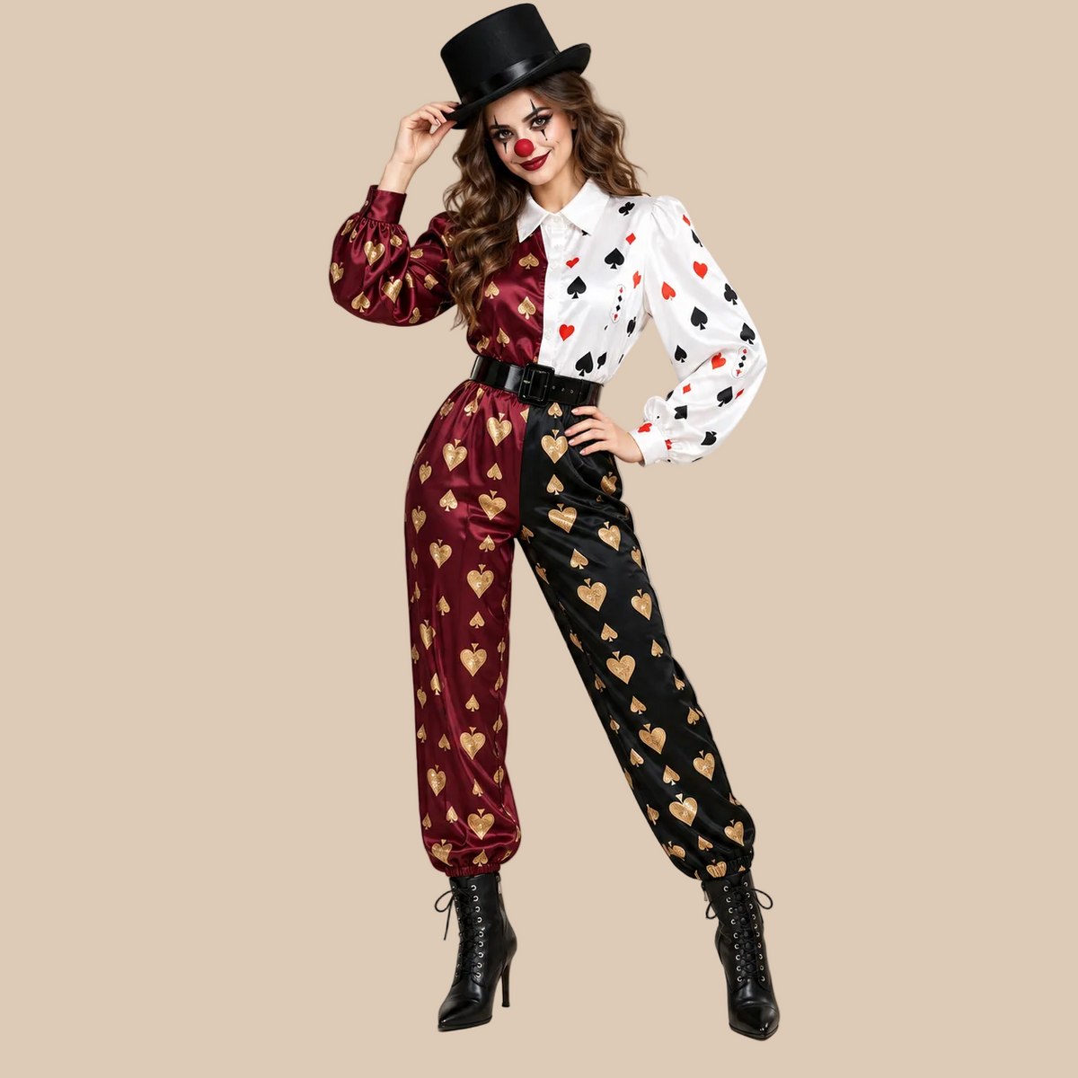 Women’s Playing Card Circus Clown Costume