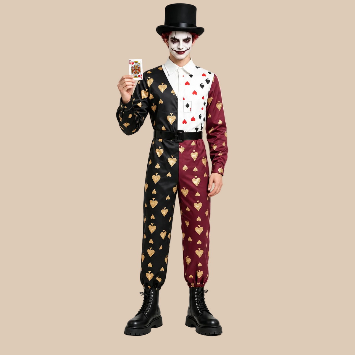 Men’s Playing Card Circus Clown Costume