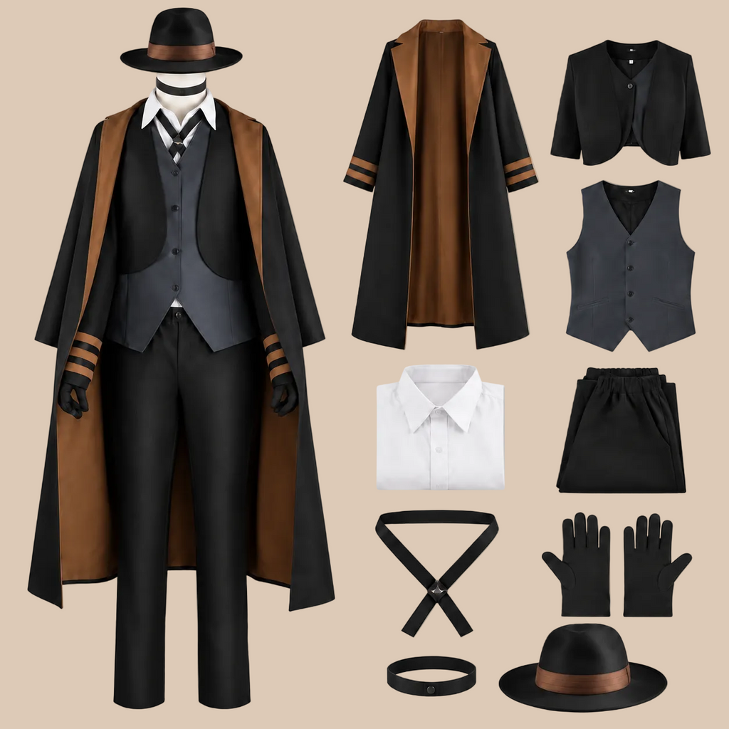 Men’s Dark Detective Halloween Costume Set
