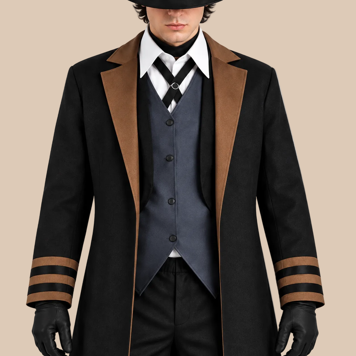 Men’s Dark Detective Halloween Costume Set
