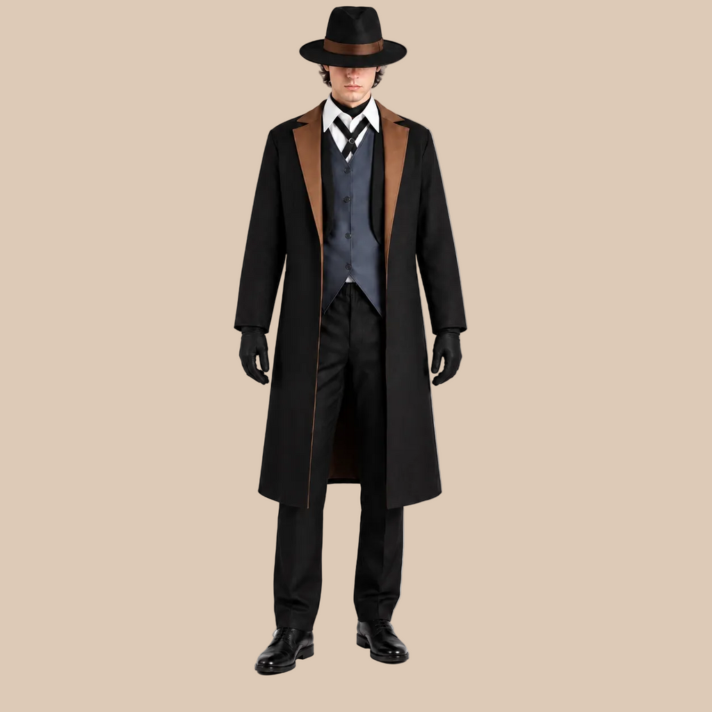 Men’s Dark Detective Halloween Costume Set