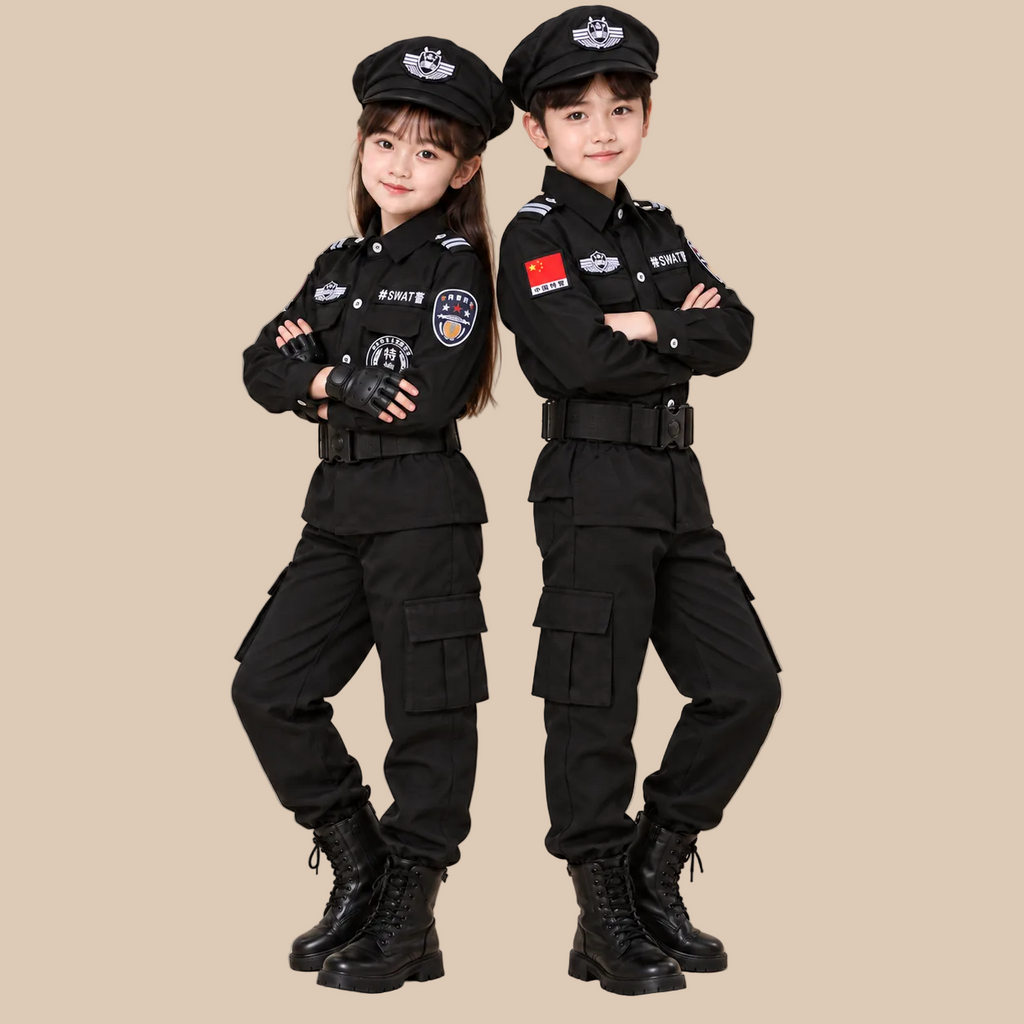 Kids’ Black SWAT Police Halloween Costume