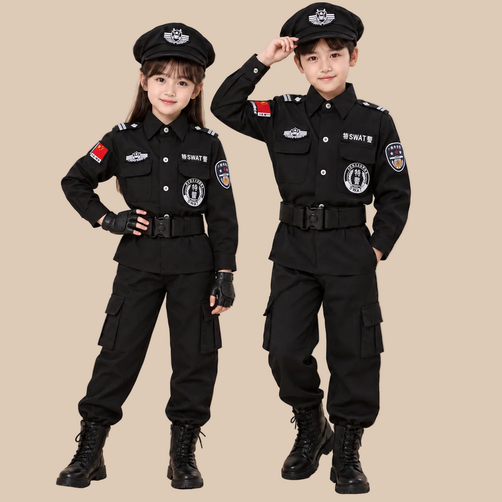 Kids’ Black SWAT Police Halloween Costume