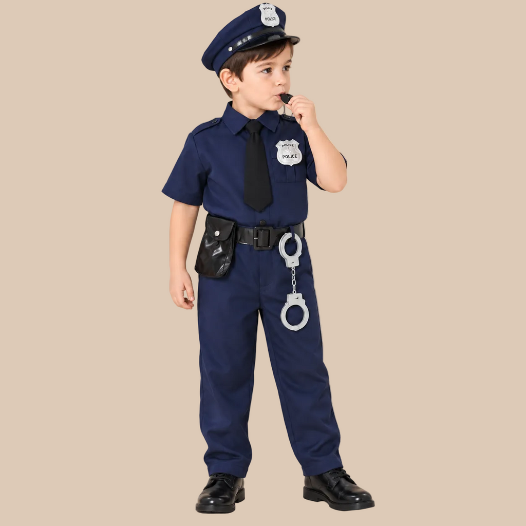 Kids’ Navy Police Officer Halloween Costume Set