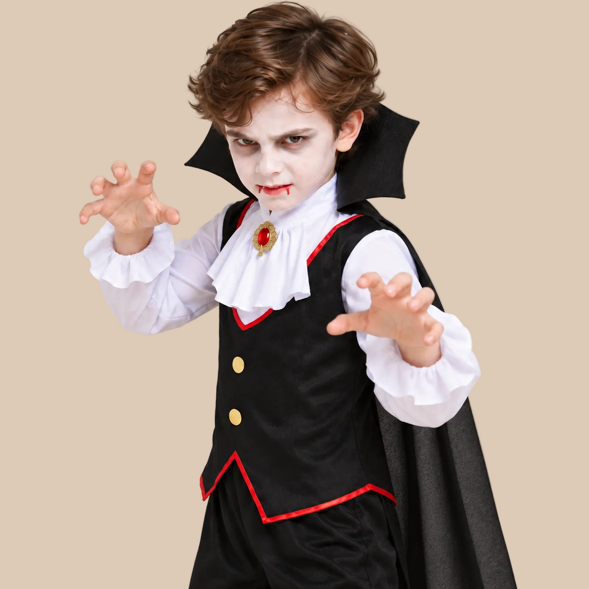 Boys’ Red & Black Vampire Halloween Costume