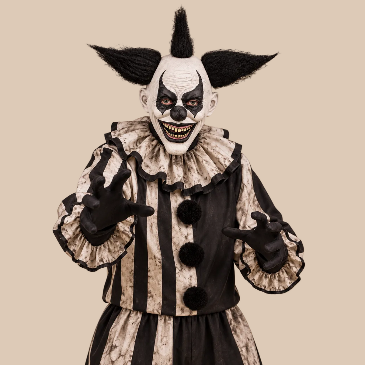 Creepy White Clown Latex Halloween Mask