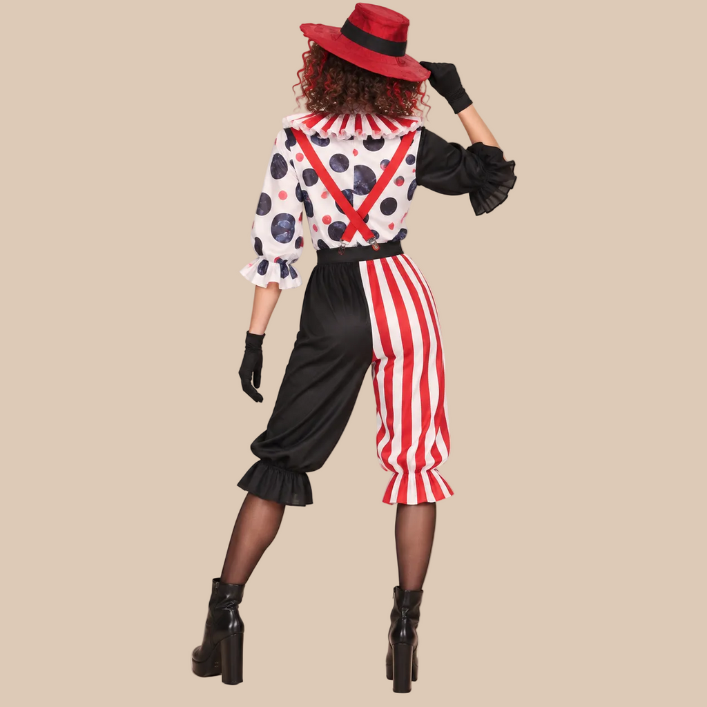 Women’s Red Striped Circus Clown Costume
