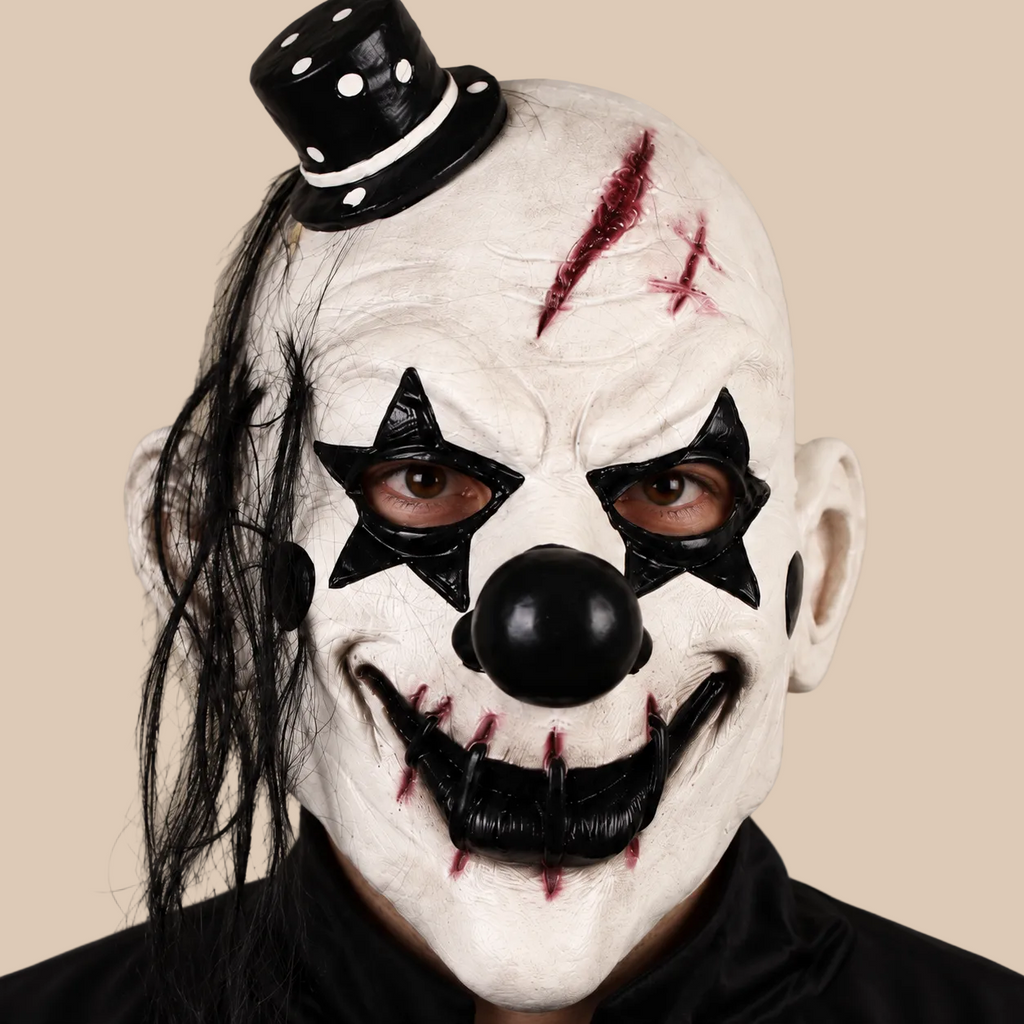 Scary White Clown Latex Halloween Mask