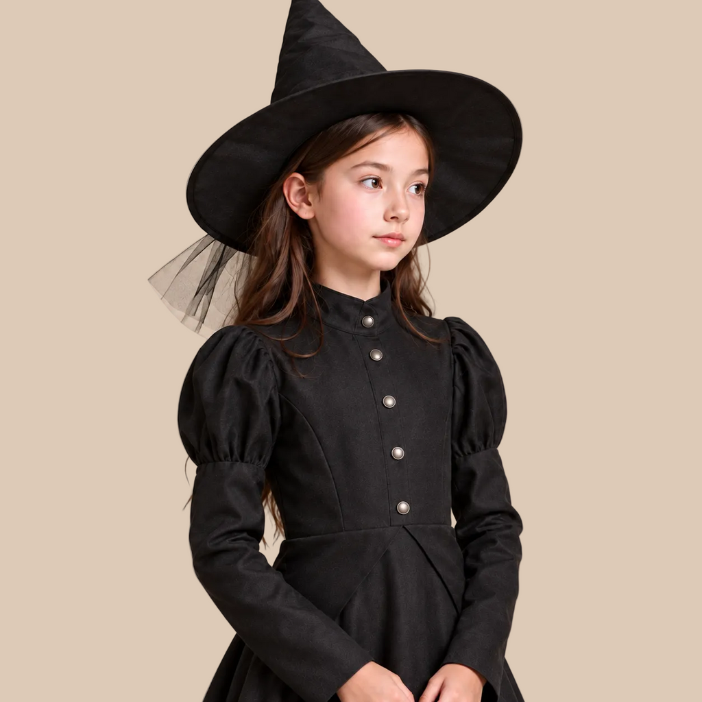 Kids’ Black Witch Halloween Costume Dress