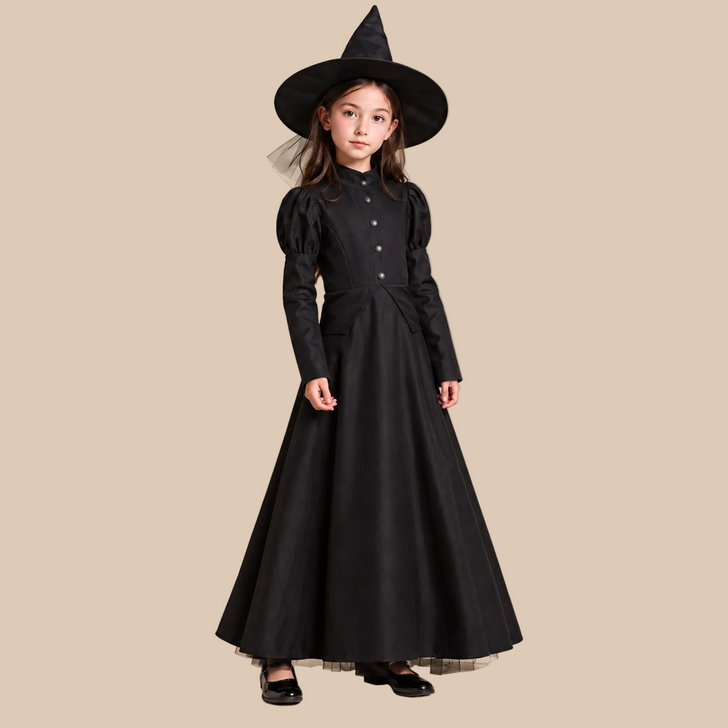 Kids’ Black Witch Halloween Costume Dress