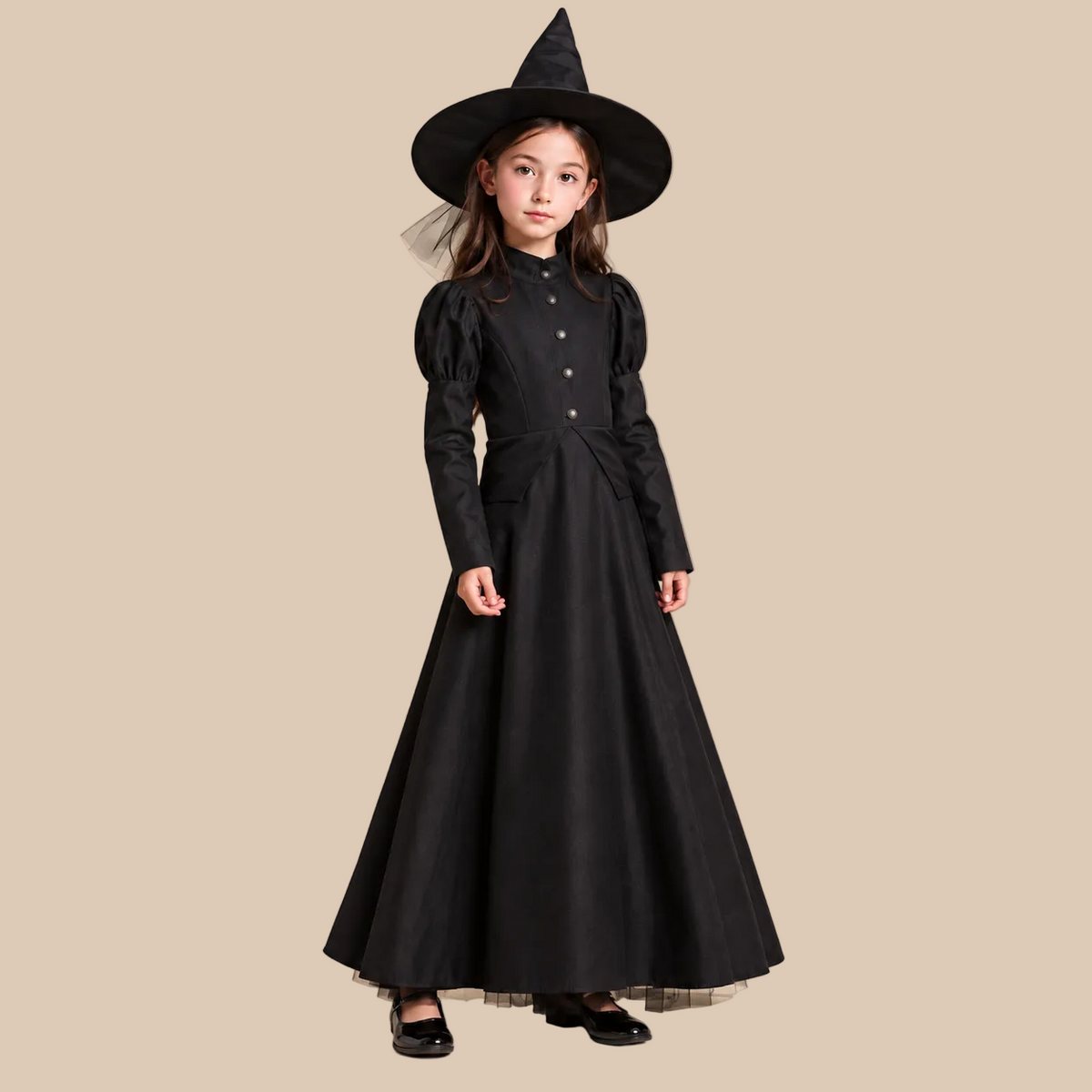 Kids’ Black Witch Halloween Costume Dress