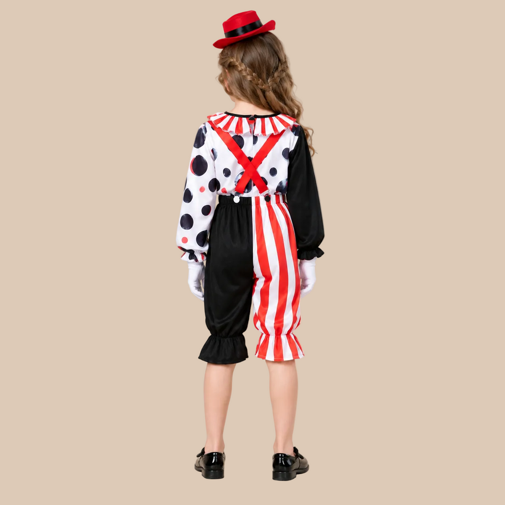 Kids’ Red & White Circus Clown Costume