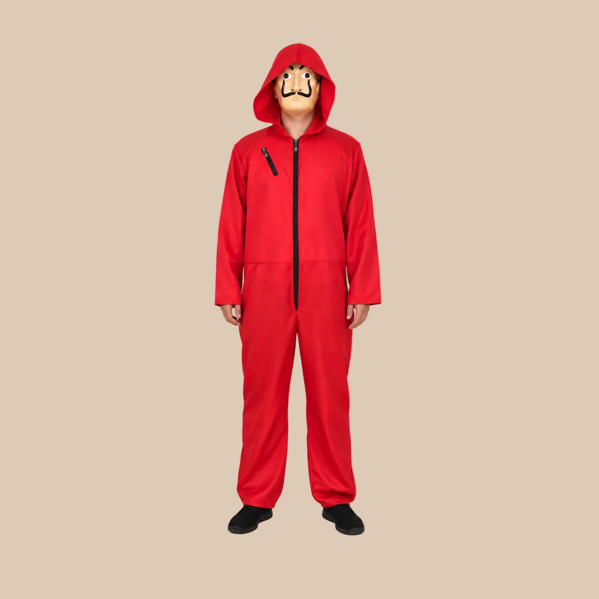 Adult Red Hooded Heist Halloween Costume