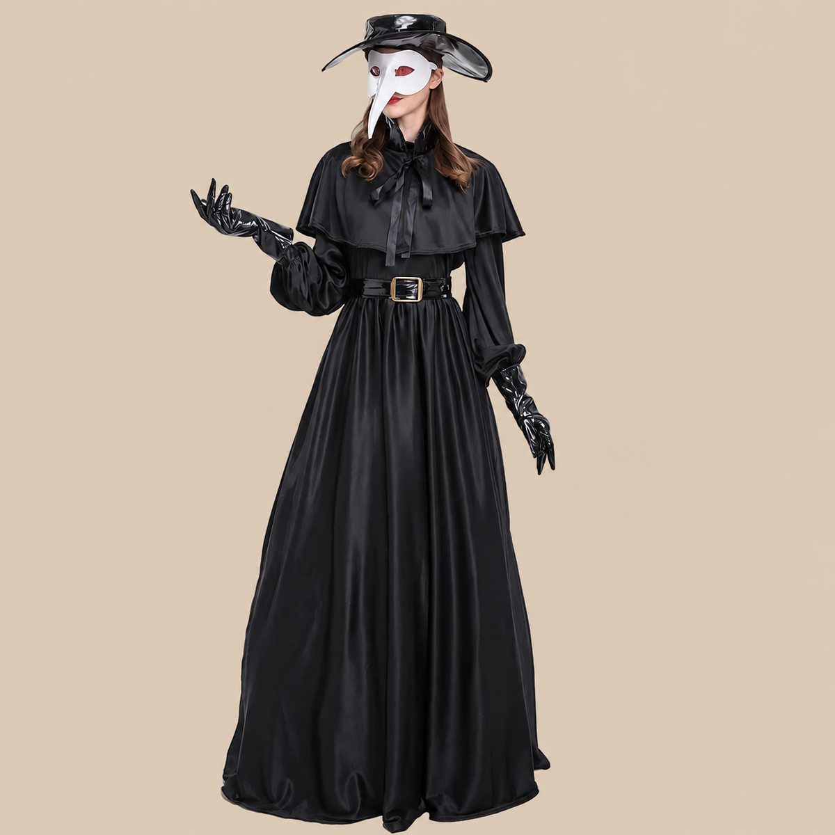 Women’s Black Medieval Plague Doctor Halloween Costume