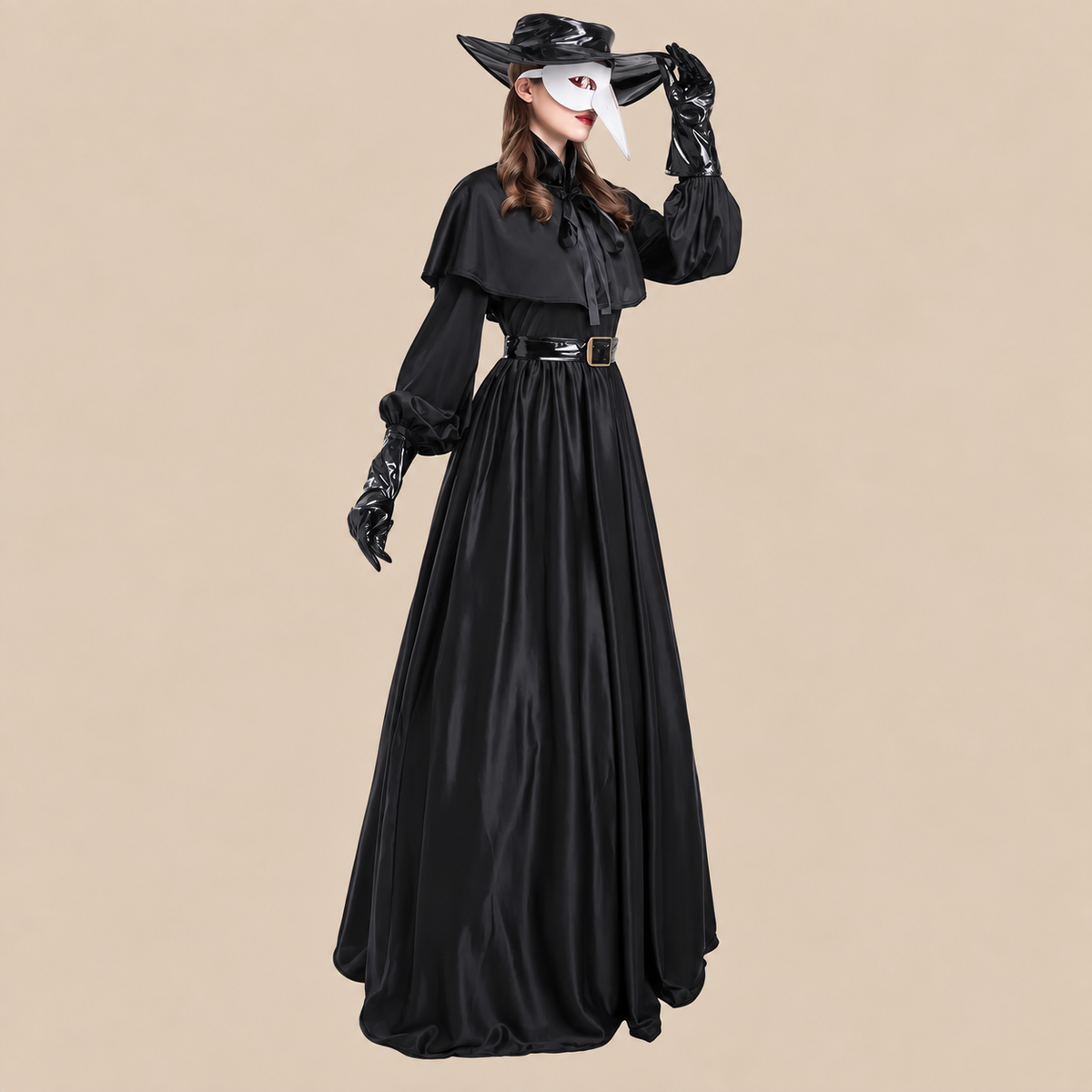 Women’s Black Medieval Plague Doctor Halloween Costume
