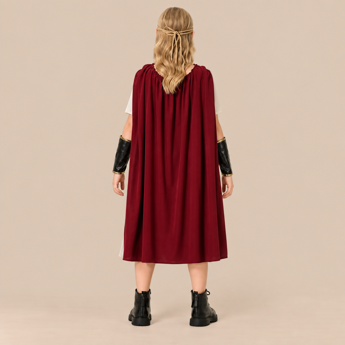 Girl’s Roman warrior costume with decorative armour, back view