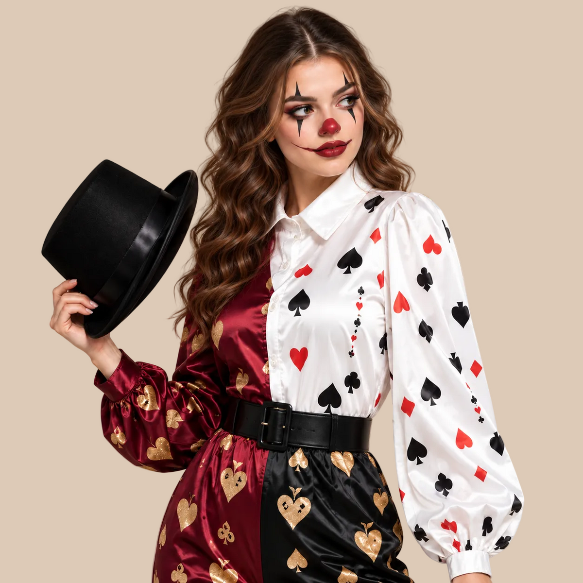 Women’s Playing Card Circus Clown Costume