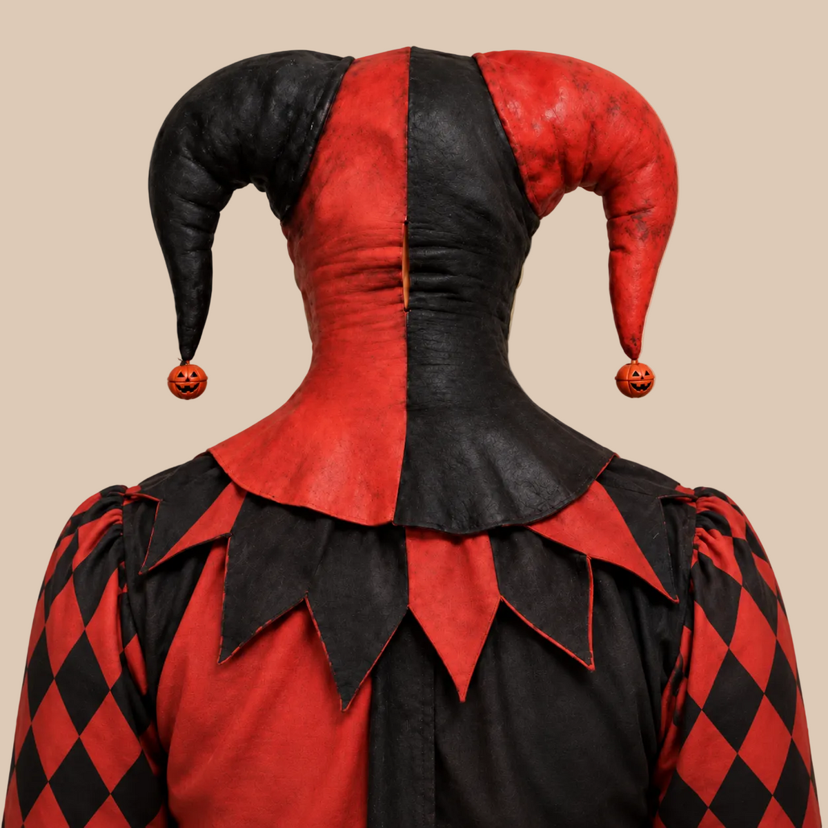 Red & Black Skull Jester Halloween Mask