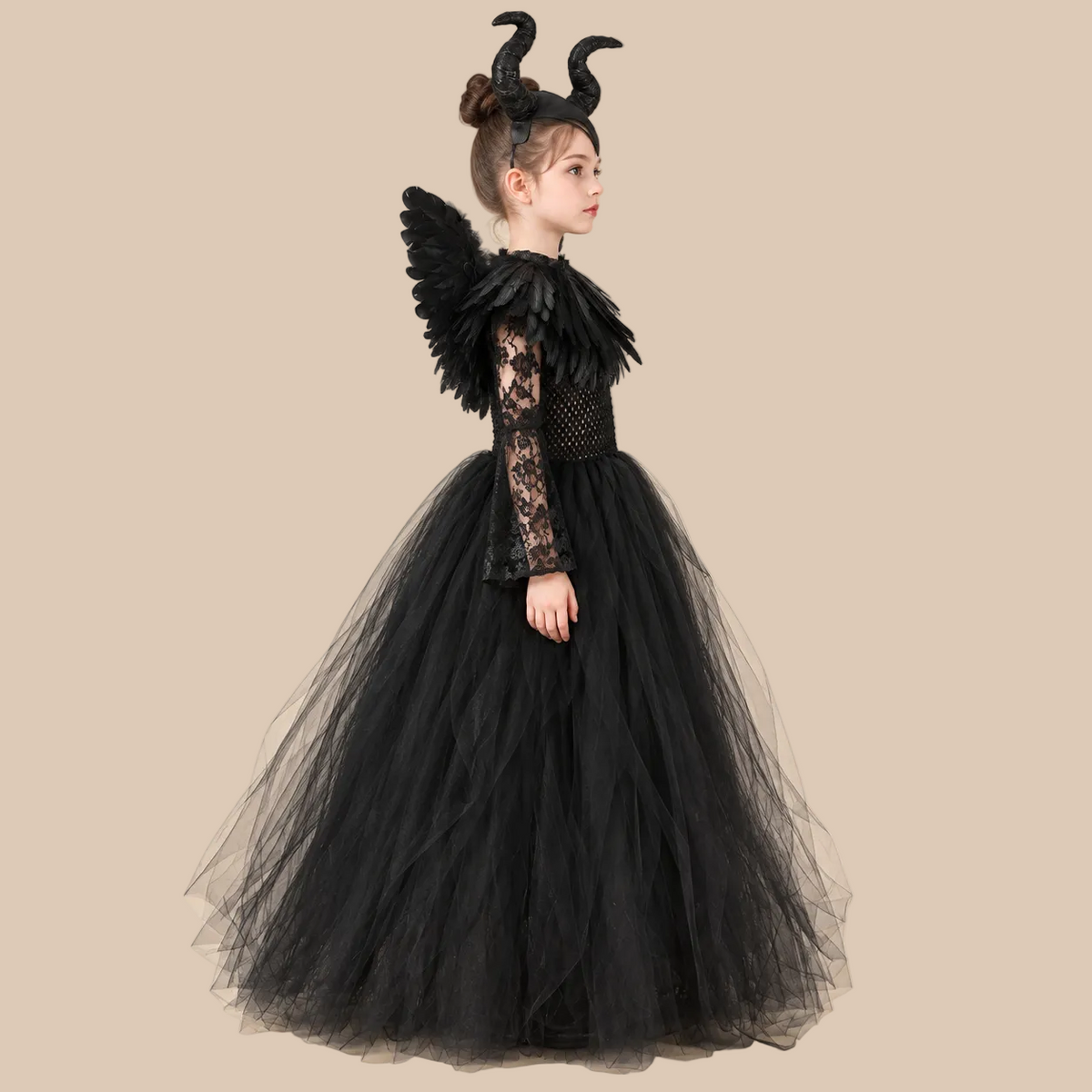 Girls’ Black Horned Dark Fairy Costume